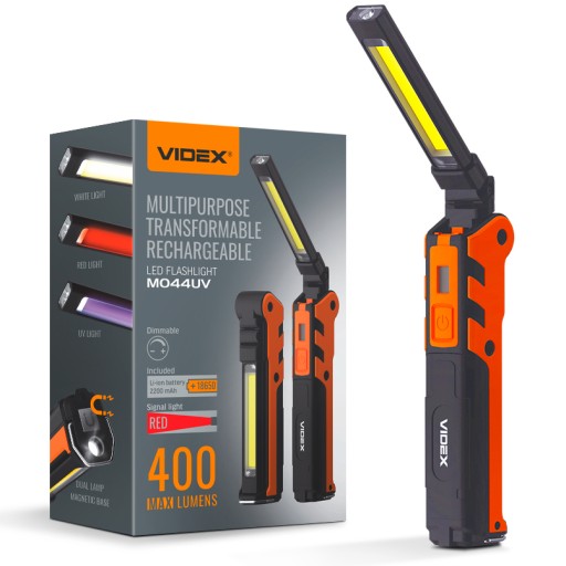 Світлодіодний ліхтарик 400lm 6500K акумуляторна батарея 5W + COB 10W