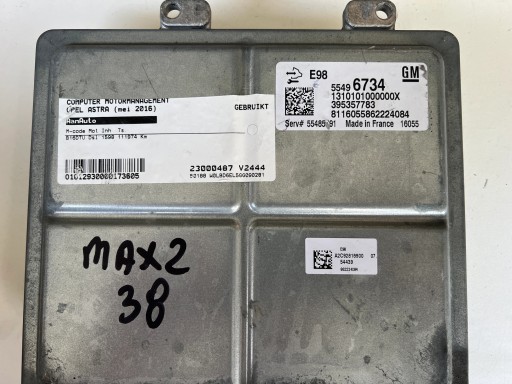 OPEL ASTRA K V B16DTU 1.6 55496734 395357783 55485591 Computer ECU Original