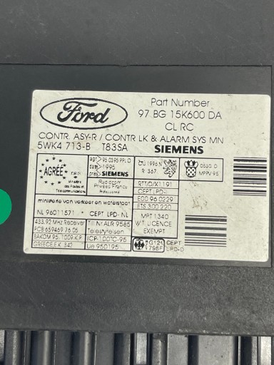 Unité commande confort Ford OE 97BG15K600DA