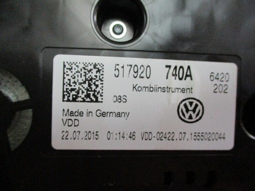 dials dials Vw Golf VII Sportsvan 517920740A