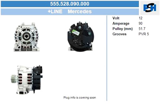 555.528.090.000 - Bv psh генератор mercedes 90a генератор