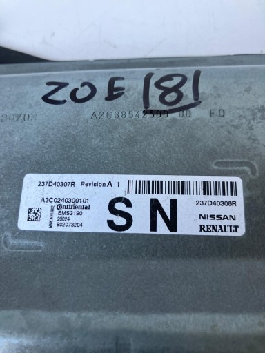 computer Centralina Motore RENAULT ZOE II LIFT 237D40307R 237D40308R