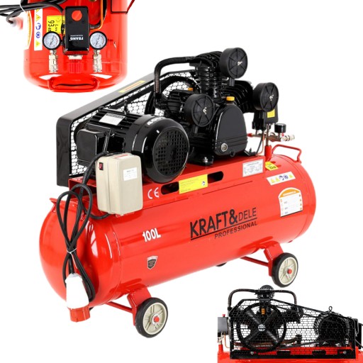 КОМПРЕССОР 100Л 3-ПОРШНЕВОЙ КОМПРЕССОР С РЕМЕННЫМ ПРИВОДОМ 400В