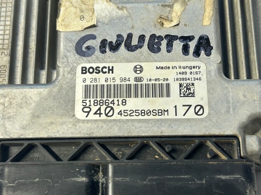 ALFA ROMEO GIULIETTA 2,0 JTD computer Centralina 0281015984