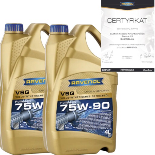 2× трансмиссионное масло ravenol vsg 75w90 75w-90 4л кб