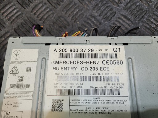 RADIO CZYTNIK CD Navigation A2059003729 MERCEDES C W205 S205 890