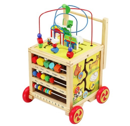 Tlačidlo na učenie chôdze pre deti Vzdelávacia drevená hračka