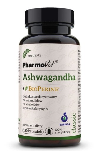 Ashwagandha BioPerine 180 kaps Pharmovit