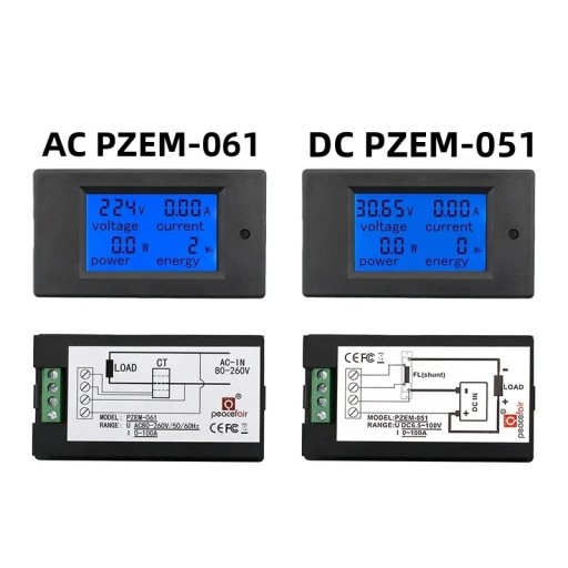 20A 100A AC 80-260V DC 6.5-100V цифровой амперметр светодиодный дисплей