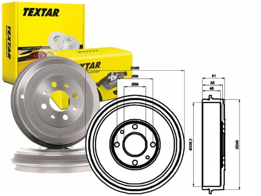 TEX94014000(HQ) - ТОРМОЗНЫЕ БАРАБАНЫ ALFA ROMEO 145 146 CADILLAC CTS FI