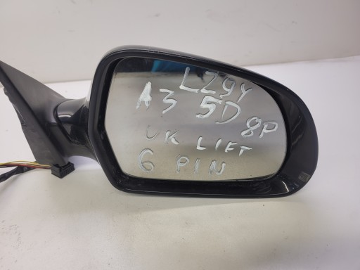 mirror exterior right AUDI A3 8P LIFT LZ9Y UK