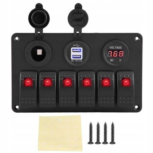 12V 24V 6 Gang auto loď Marine panel priečka