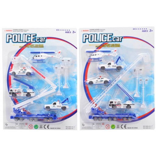 Набір ПОЛІЦІЙСЬКИХ машин, вертоліт - 5 шт