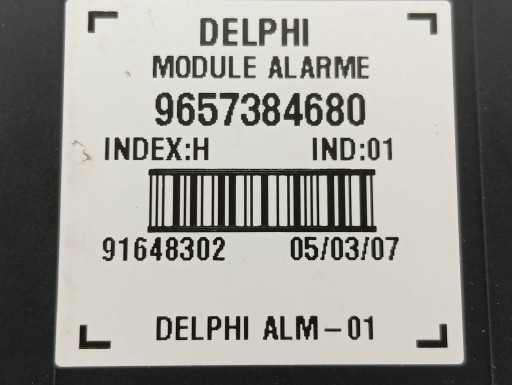 modulo ALARMU 9657384680 Peugeot 307 e (2001-2008)