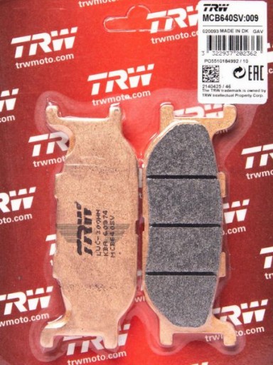 MCB640SV - Колодки передние TRW YAMAHA XVS650 Drag Star 98-07