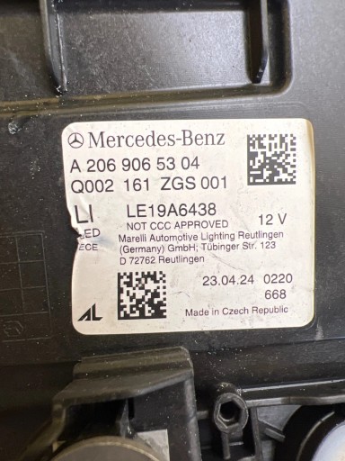 Licht links Mercedes C-Klasa W206 A2069065304 Digital Light