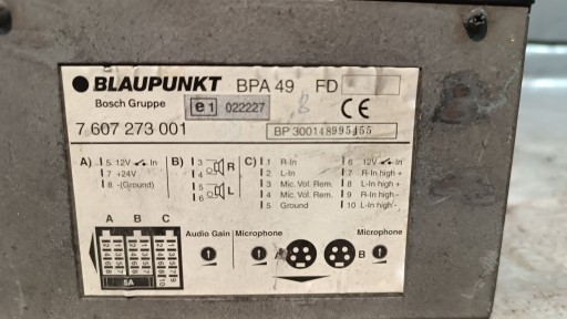 amplifier AUTOBUSOWY BLAUPUNKT 7607273001