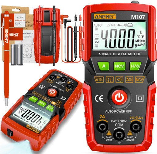 AUTOMATICKÝ MULTIMETER ANENG M107+LED NCV