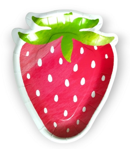 ТАРІЛКИ ПАПЕРОВІ ПОЛУНИЦЯ 8ШТ 23СМ