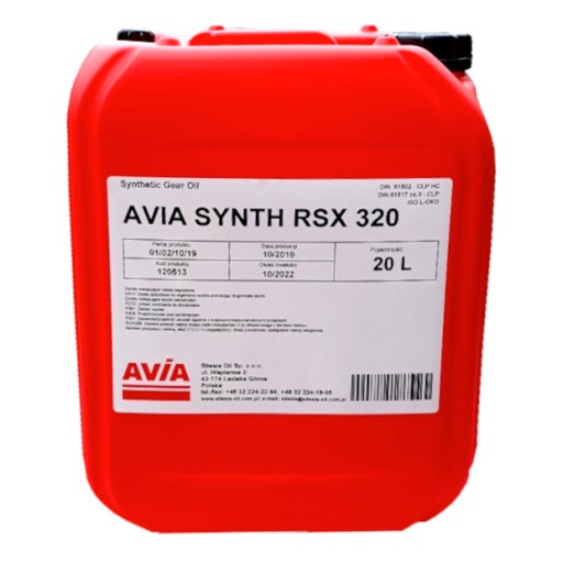 Масло трансмісійне avia synth rsx 320 20л
