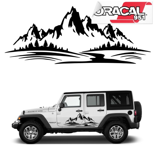 Наклейки на сторону автомобіля OFF ROAD Top 44x111cm