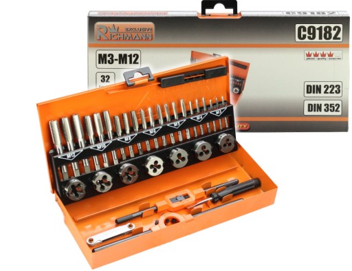 Метчики плашки M3-M12 32 шт C9182 RICHMANN