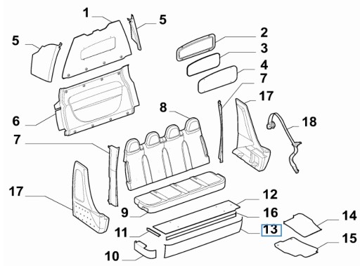 PANEL holder cover lower seats FIAT DUCATO III LIFT 14-21 71776883