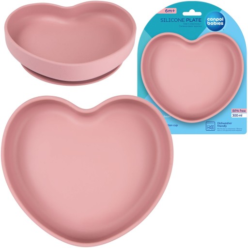Тарілка Canpol babies, рожевий силікон