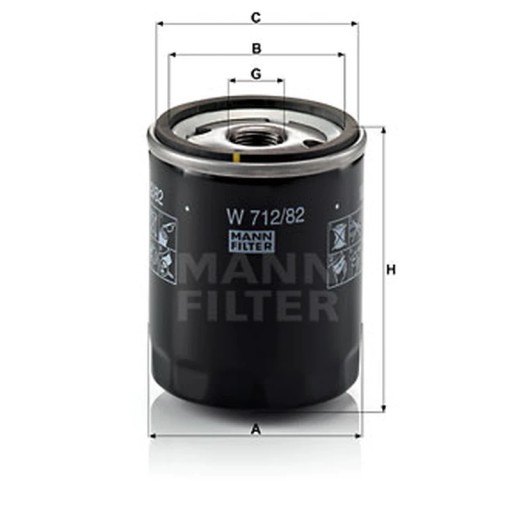 ФИЛЬТР МАСЛА MANN-FILTER W 712/82 изображение 1