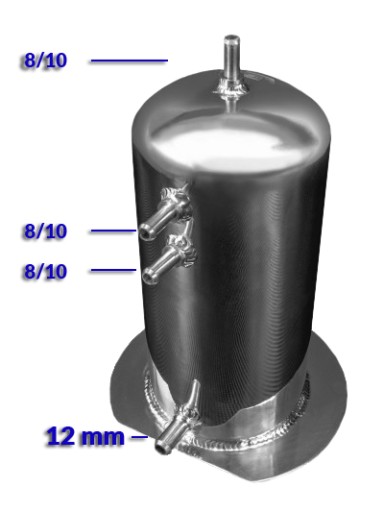 TNKFMIC-ST-2.5-D - Swirl pot 2.5 L патрубки 8 мм і 12 мм FMIC