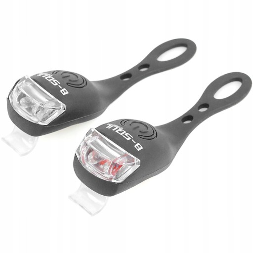 Komplet lamp rowerowych tył przód silikonowe 2 szt