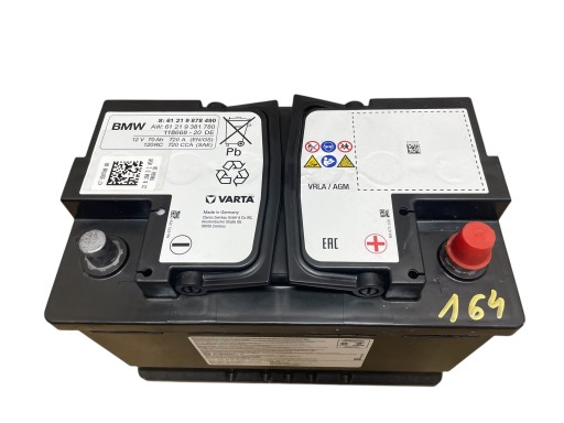 AKUMULATOR AGM START-STOP 12V 70AH 720A BMW 2022R Original