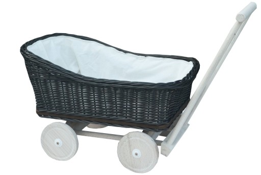 Тачки плетені, коричневі, штовхач плетений для хлопчика