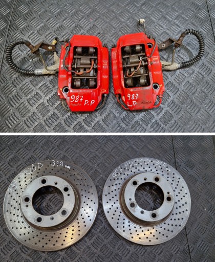 caliper front left + right BREMBO + discs 318 PORSCHE BOXSTER CAYMAN S 987