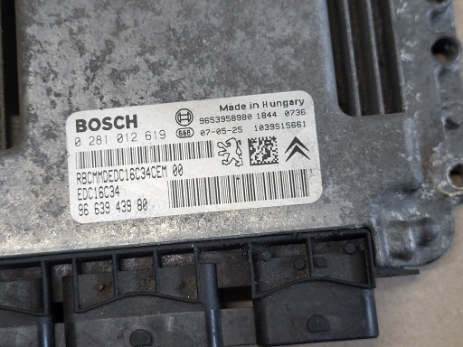 ordinateur unité de commande électronique uce module moteur PEUGEOT CITROEN 1.6 HDI FORD 0281012619 OE