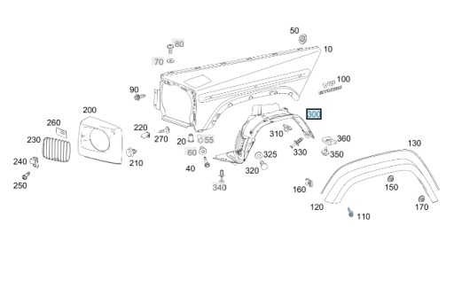A4638845300 - ПЕРЕДНІ КОЛІСНІ АРКИ ПЕРЕДНІ G КЛАС W463 18- AMG G 63