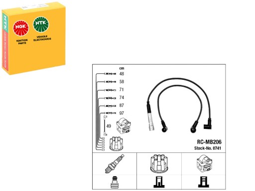 NGK741(iMOTO) - Комплект кабелів запалювання мерседес купе (c123)