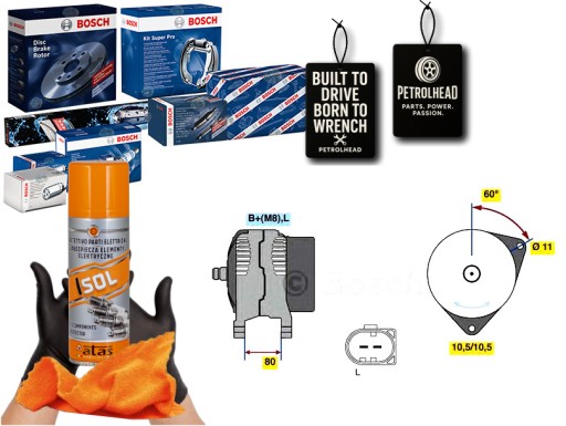 BOS0 986 - Генератор fiat ducato iveco daily 2.3d 3.0d 04- b #petrolhead pro+ kit4