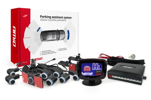 02258 - Комплект датчиків паркування заднього ходу LED-GRAF 8 датчиків чорний