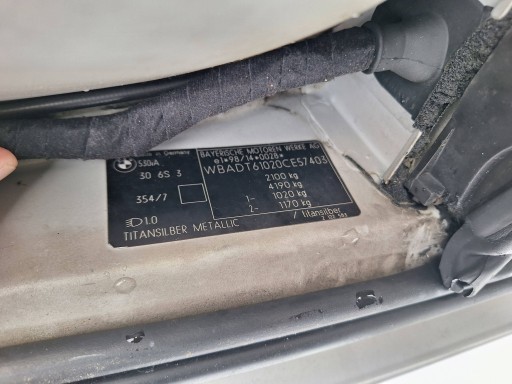 BMW 5 E39 LCI silver 354/7 TITANSILBER METALLIC 354 door rear part right sedan