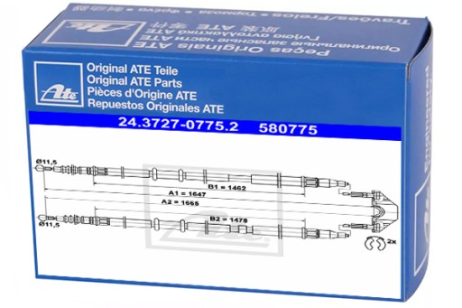 24.3727-0775.2 - Трос ручного гальма ATE для OPEL ASTRA H GTC 2.0