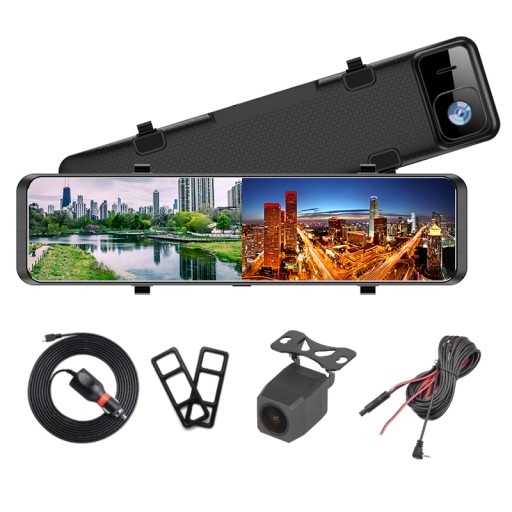 ЗАПИСЫВАТЕЛЬ В ЗЕРКАЛЕ ЗАДНЯЯ КАМЕРА 2K IPS 12 ДЮЙМОВ