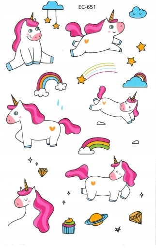 Тату дитячі, що миються, ЄДИНОРІГ EC651