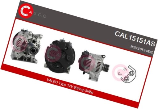 Генератор 12в 90а - casco cal15151as