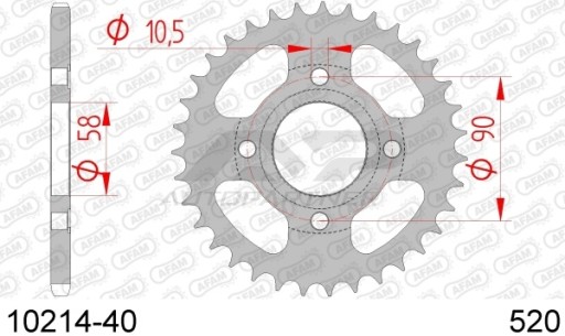 10214-40 - ЗАДНЯ ЗІРОЧКА AFAM. ОЦИНКОВАНА СРІБНА СТАЛЬ