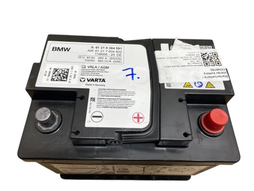 Batterie AGM START-STOP 12V 60AH 660AH BMW 2024R Original