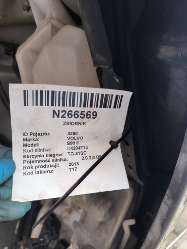 washer fluid tank VOLVO S90 II