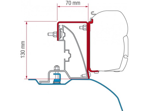 58604 - Адаптер тента Fiamma F45 F70 Ducato Aluline Boxe