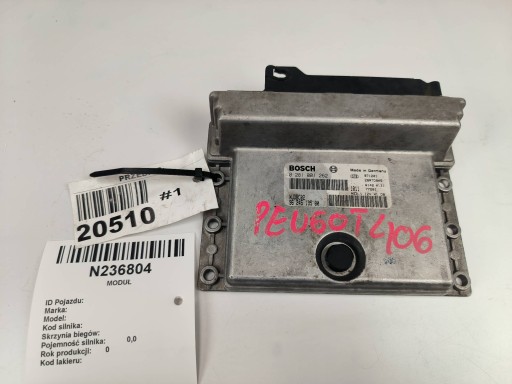 Computer DES MOTORS ECU 0281001262 1.9 TD PEUGEOT 406