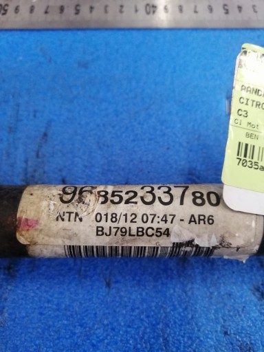 CITROEN C3 12R left 1.1 B semi-axis 9685233780 20CQ80
